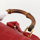 GUCCI Bamboo Backpack Leather Red Gold 003 2852 0030 0 Auth 175330-8