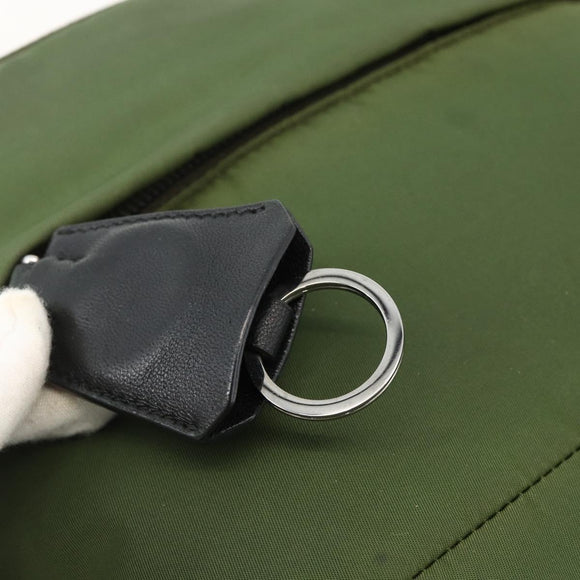 PRADA Shoulder Bag Nylon Green Silver Auth 175332