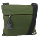 PRADA Shoulder Bag Nylon Green Silver Auth 175332-1