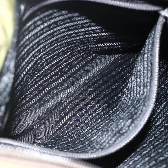 PRADA Shoulder Bag Nylon Green Silver Auth 175332