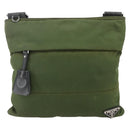 PRADA Shoulder Bag Nylon Green Silver Auth 175332-13