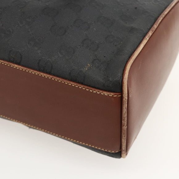 GUCCI GG Canvas Hand Bag Black Gold 002 58 0159 Auth 175333