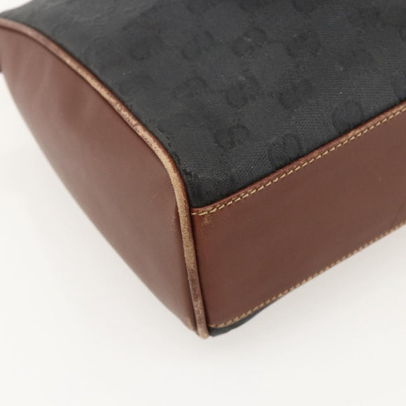 GUCCI GG Canvas Hand Bag Black Gold 002 58 0159 Auth 175333
