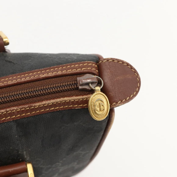 GUCCI GG Canvas Hand Bag Black Gold 002 58 0159 Auth 175333