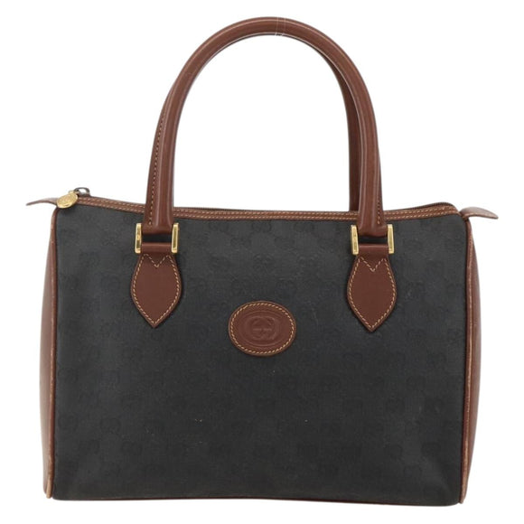 GUCCI GG Canvas Hand Bag Black Gold 002 58 0159 Auth 175333