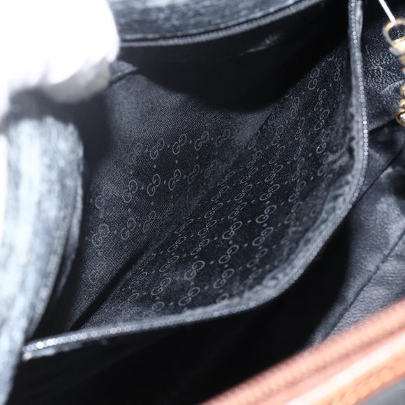 GUCCI GG Canvas Hand Bag Black Gold 002 58 0159 Auth 175333