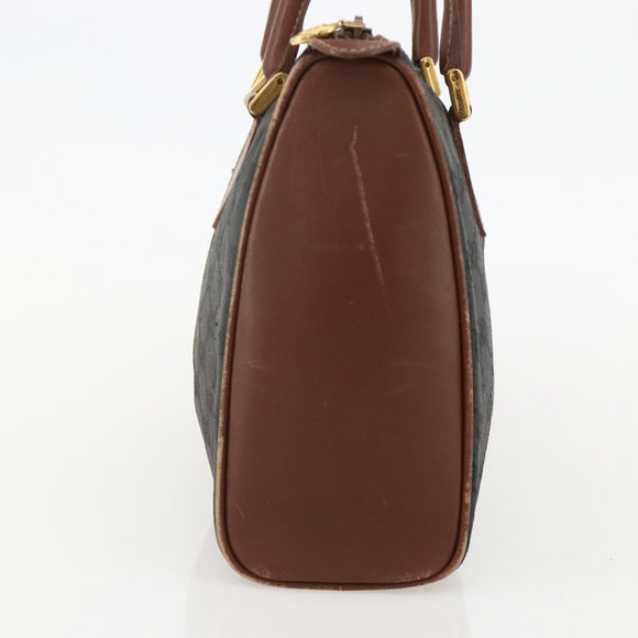 GUCCI GG Canvas Hand Bag Black Gold 002 58 0159 Auth 175333