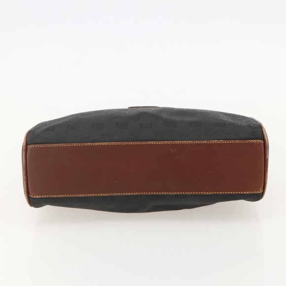GUCCI GG Canvas Hand Bag Black Gold 002 58 0159 Auth 175333