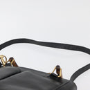 GUCCI Bamboo Hand Bag Leather 2way Black Gold 001 123 1638 Auth 175334-14