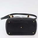 GUCCI Bamboo Hand Bag Leather 2way Black Gold 001 123 1638 Auth 175334-5