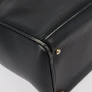 GUCCI Bamboo Hand Bag Leather 2way Black Gold 001 123 1638 Auth 175334-10