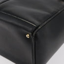 GUCCI Bamboo Hand Bag Leather 2way Black Gold 001 123 1638 Auth 175334-15