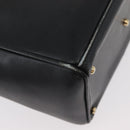 GUCCI Bamboo Hand Bag Leather 2way Black Gold 001 123 1638 Auth 175334-16