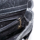 GUCCI Bamboo Hand Bag Leather 2way Black Gold 001 123 1638 Auth 175334-21