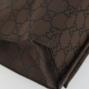 GUCCI GG Canvas Tote Bag Nylon Brown Silver 002 1021 Auth 175335-17