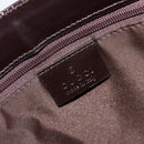 GUCCI GG Canvas Tote Bag Nylon Brown Silver 002 1021 Auth 175335-18