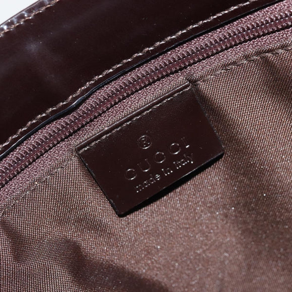 GUCCI GG Canvas Tote Bag Nylon Brown Silver 002 1021 Auth 175335