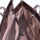GUCCI GG Canvas Tote Bag Nylon Brown Silver 002 1021 Auth 175335-20