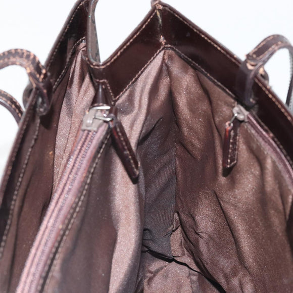 GUCCI GG Canvas Tote Bag Nylon Brown Silver 002 1021 Auth 175335