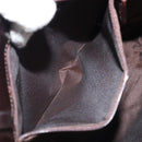 GUCCI GG Canvas Tote Bag Nylon Brown Silver 002 1021 Auth 175335-11