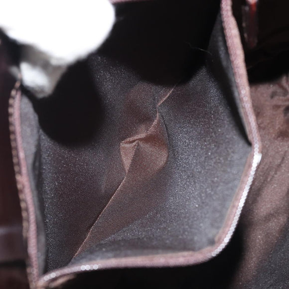 GUCCI GG Canvas Tote Bag Nylon Brown Silver 002 1021 Auth 175335