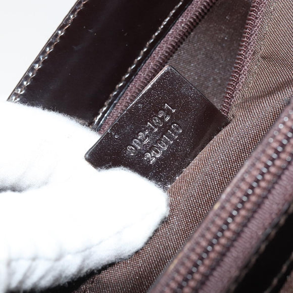 GUCCI GG Canvas Tote Bag Nylon Brown Silver 002 1021 Auth 175335