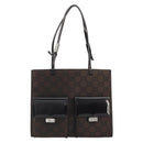 GUCCI GG Canvas Tote Bag Nylon Brown Silver 002 1021 Auth 175335-13