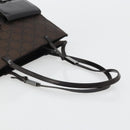 GUCCI GG Canvas Tote Bag Nylon Brown Silver 002 1021 Auth 175335-7
