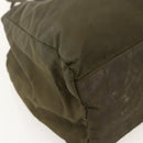 PRADA Hand Bag Nylon Khaki Silver Auth 175337-14