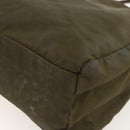 PRADA Hand Bag Nylon Khaki Silver Auth 175337-15