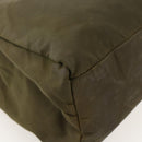 PRADA Hand Bag Nylon Khaki Silver Auth 175337-16