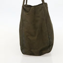 PRADA Hand Bag Nylon Khaki Silver Auth 175337-3