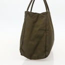 PRADA Hand Bag Nylon Khaki Silver Auth 175337-4