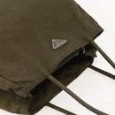 PRADA Hand Bag Nylon Khaki Silver Auth 175337-6