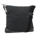 GUCCI GG Canvas Shoulder Bag Black Silver 145357 Auth 175338-1