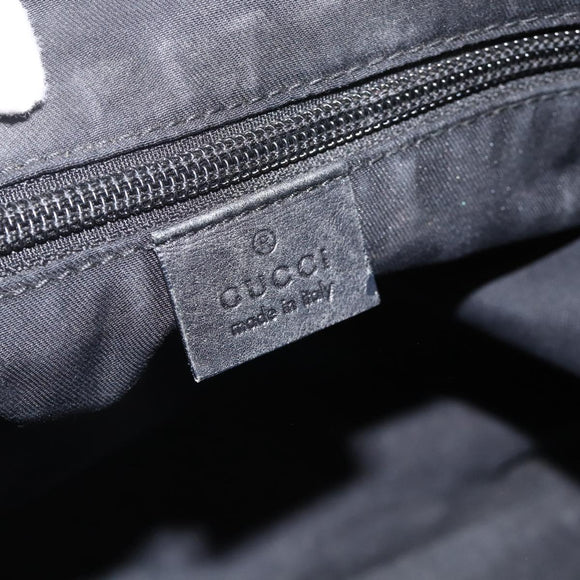 GUCCI GG Canvas Shoulder Bag Black Silver 145357 Auth 175338