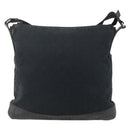 GUCCI GG Canvas Shoulder Bag Black Silver 145357 Auth 175338-2