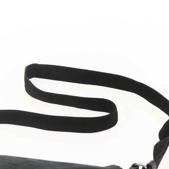 GUCCI GG Canvas Shoulder Bag Black Silver 145357 Auth 175338