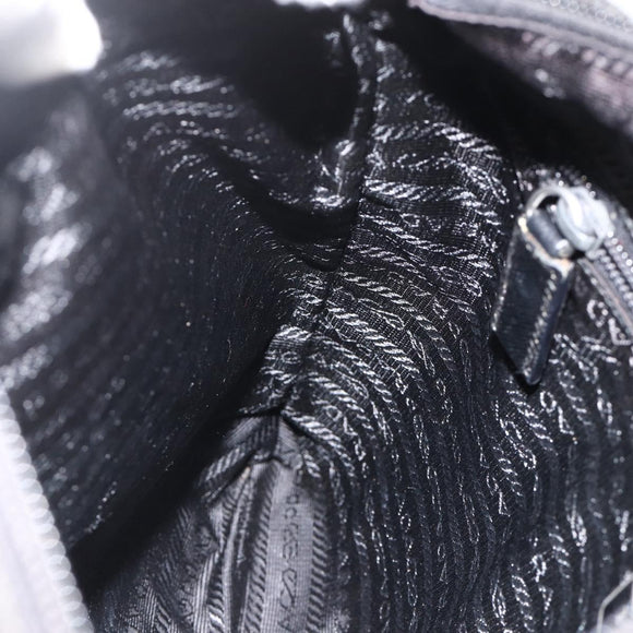 PRADA Shoulder Bag Nylon Black Silver Auth 175343
