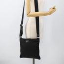 PRADA Shoulder Bag Nylon Black Silver Auth 175343-24
