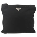 PRADA Shoulder Bag Nylon Black Silver Auth 175343-13