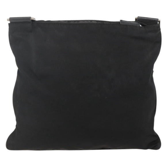 PRADA Shoulder Bag Nylon Black Silver Auth 175343