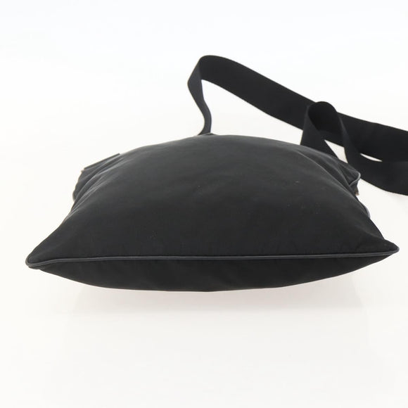 PRADA Shoulder Bag Nylon Black Silver Auth 175343