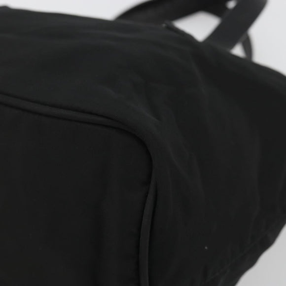 PRADA Hand Bag Nylon Black Silver Auth 175344