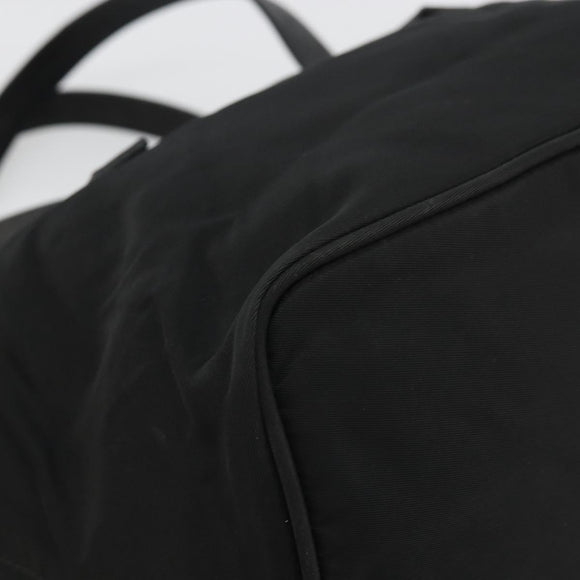 PRADA Hand Bag Nylon Black Silver Auth 175344