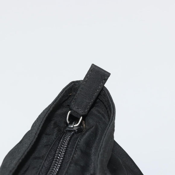PRADA Hand Bag Nylon Black Silver Auth 175344