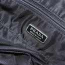 PRADA Hand Bag Nylon Black Silver Auth 175344-18