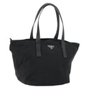 PRADA Hand Bag Nylon Black Silver Auth 175344-1
