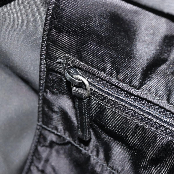 PRADA Hand Bag Nylon Black Silver Auth 175344