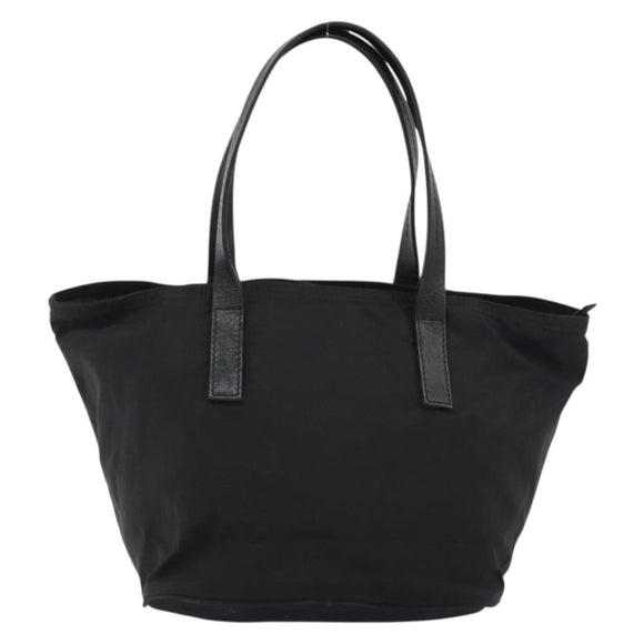 PRADA Hand Bag Nylon Black Silver Auth 175344